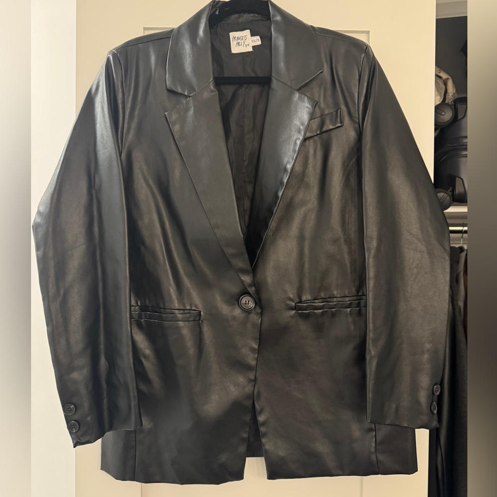 Princess Polly Black Faux Leather Jacket